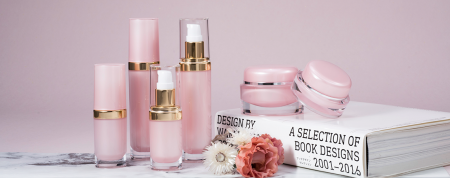 Ovalförmige Acryl-Luxus-Kosmetik- & Hautpflegeverpackung - Serie Romantischer Schmuck - Klassische Kosmetikverpackungskollektion - Romantischer Schmuck